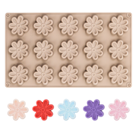 Moules à gâteaux en silicone SILIKOLOVE, personnalisables en usine, 15 cavités en forme de fleur, LFGB, platine, antiadhésif, sans BPA