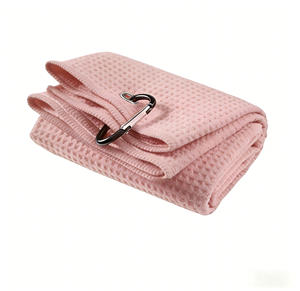 Serviette personnalisée en microfibre gaufrée avec mousqueton, séchage rapide, absorbante, pour sacs de golf - Product Image 1
