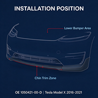 REDFIRE Spoiler Bibir Bumper Depan Bawah Warna Hitam 1050421-00-D Tesla Model X 2016-2021 Kit Set Aksesori Pengganti