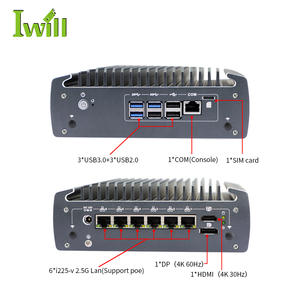 Vente en gros Serveur réseau industriel sans ventilateur de haute qualité Core I3 <span class=keywords><strong>10110U</strong></span> 6 I226-V <span class=keywords><strong>Intel</strong></span> 2.5G LAN Double affichage Pfsense Stock - Product Image 5