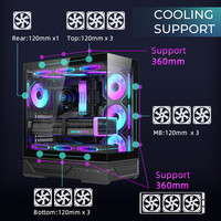Mollyshines High OEM ATX Desktop Gamer Computer Case Mid Tower Cabinet Transparent Gaming Computer Cases for PC CASE