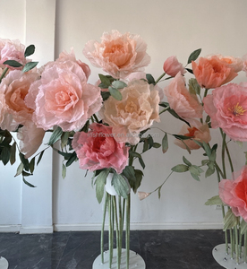 Decoración de Flores Gigantes Automáticas de Lujo M494 para Escaparates, Bodas, Flores Gigantes de <span class=keywords><strong>Papel</strong></span> de <span class=keywords><strong>Seda</strong></span> Artificial <span class=keywords><strong>y</strong></span> Organza - Product Image 4