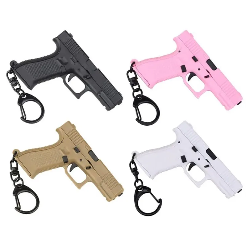 G45 Keychain Mini Pistol Shape Tactical Keychain Glock Model Plastic Key Ring Holder Portable Key Chain