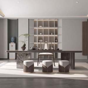 Customized Wooden Living Room Cabinets New Chinese Style Dining <b>and</b> Wine Storage Design Elegant <b>Tables</b> <b>and</b> <b>Chairs</b> <b>Set</b> - Product Image 6