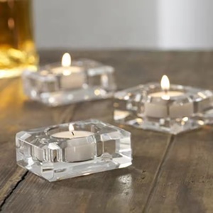 Portacandele a forma di luce da tè con diamante rotondo per matrimonio creativo portacandele Vintage in cristallo - Product Image 1