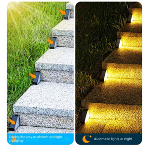 Moderno jardín al aire libre LED luces solares automático <span class=keywords><strong>oscuro</strong></span> camino patio escaleras decorativas paso lámparas pequeños tamaños IP65 impermeable - Product Image 6
