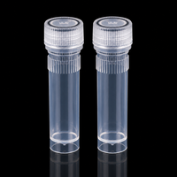Tubes à essai en plastique de 5 ml, flacons avec bouchons d'étanchéité, emballage pour laboratoire