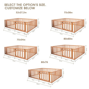 Parc de jeu en bois pour tout-petits, lit cododo sécurisé pour enfants, lit Montessori pour bébés, lit au sol pour enfants - Product Image 5