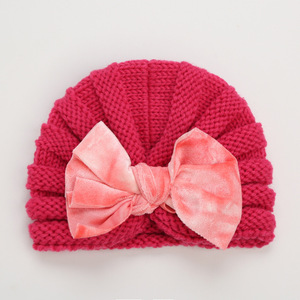 <span class=keywords><strong>Bonnet</strong></span> en tricot pour bébé, Turban avec nœud, <span class=keywords><strong>Bonnet</strong></span> chaud pour nouveau-né, automne et hiver - Product Image 3