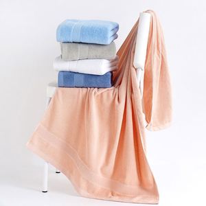 Ensemble de serviettes de bain en coton pur de luxe, écologiques, tissées, couleur unie, 70x140cm, 360g/pièce, en stock - Product Image 3