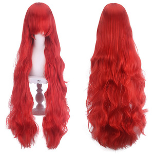 <span class=keywords><strong>Perruque</strong></span> de cosplay anime pour <span class=keywords><strong>femme</strong></span>, cheveux longs bouclés, style européen et américain, raie au milieu, volumineuse, résistante aux hautes températures - Product Image 2