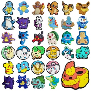 XX vente en gros de breloques de chaussures en PVC mignon personnage de dessin animé décorations de boucle d'anime tige souple pour chaussures accessoires de chaussures Pokemonely - Product Image 1