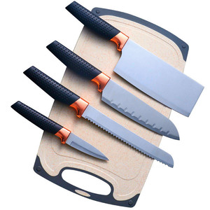 Juego de cuchillos de cocina, cuchillo de carnicero de acero inoxidable para el hogar, cuchillo para frutas, juego de regalo de cuchillos Yangjiang, mango chapado en oro, lujo ligero - Product Image 5