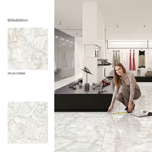 Bottochino Classico Light, Baldosas de Cerámica de Porcelana Brillante de 600x600 mm, Aspecto de Mármol Beige, 60x60 cm - Product Image 6