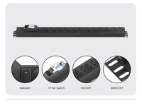 PDU 1U Montaje en rack PDU Israel Standard 16A 230V Regleta de alimentación con 12 salidas para centros de datos Redes y salas de servidores