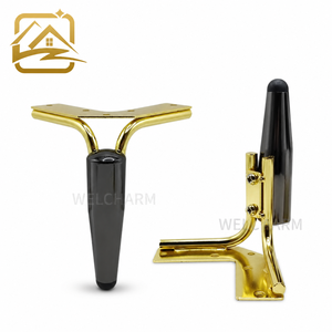 Iron Furniture <b>Legs</b> Heavy Duty Modern Design Golden/Chrome Finish <b>for</b> Cabinet <b>Sofa</b> Dining Kitchen Hotel Bedroom Furniture - Product Image 1