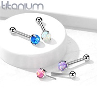 Barbell en titane G23 à trois griffes, motif 'Australian Treasure Ball', sans filetage, à enfiler, pour piercing langue, cartilage d'oreille et sourcil