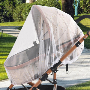 Hoa xe đẩy em bé lưới chống muỗi lưới dày đặc tùy chỉnh thoáng khí có thể gập lại phổ pram Bug Côn trùng <span class=keywords><strong>Net</strong></span> bảo vệ Bìa - Product Image 3