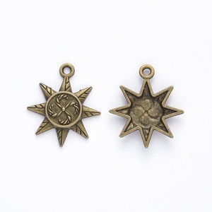 Médaillon étoile à huit branches tourbillonnant en alliage <span class=keywords><strong>de</strong></span> zinc, radiant, pour pompons <span class=keywords><strong>de</strong></span> journal nautique - Product Image 3
