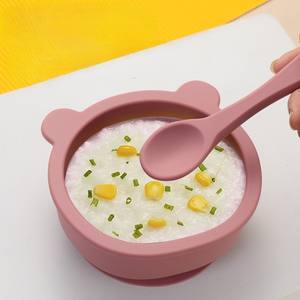 Juego de Vajilla de Silicona con Diseño de Oso de Dibujos Animados, Tazón de Alimentación <span class=keywords><strong>Complementaria</strong></span> para Niños, Bandeja Antideslizante, Juego de Tres Piezas para Alimentación de Bebés de <span class=keywords><strong>6</strong></span> <span class=keywords><strong>Meses</strong></span> - Product Image 5