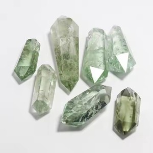 Natural Green Quartz Double Terminated Point <b>Crystal</b> <b>Wand</b> Healing <b>Crystal</b> Point For Meditation Home Decoration Wholesale - Product Image 1
