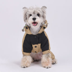 Persediaan hewan peliharaan modis mewah pakaian anjing mantel lucu pakaian desainer merek untuk pakaian anjing jaket ritsleting bertudung - Product Image 3