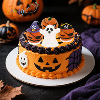 Adornos de Repostería Personalizados NewNY de Alta Calidad, HALAL, Hechos a Mano, Cabezas de Calabaza 3D Sólidas, Decoraciones para Pasteles