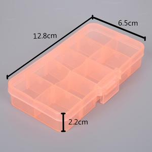 Boîte de rangement en plastique transparente réglable à 10 compartiments colorés pour petits composants, boîte à outils de couture, boîte à perles, organisateur de boutons - Product Image 2