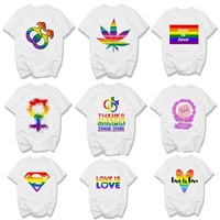 Sublimation personnalisée Respirant LGBT Gay Pride Couples T-shirt Lesbienne Arc-en-ciel Polyester Coton T-shirts