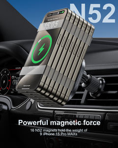 Chargeur sans fil pour voiture, PD 3.0, charge rapide, <span class=keywords><strong>port</strong></span> Type-C, sortie 15W, aimant puissant, utilisation sur la sortie d'air de la voiture, téléphone portable OTP - Product Image 3