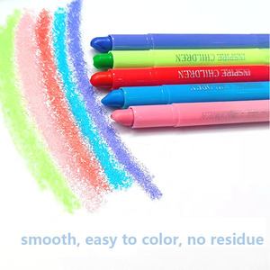 Ensemble de 12 crayons de cire rotatifs de couleur éclatante, fournitures d'art écologiques pour enfants, papeterie de peinture - Product Image 4