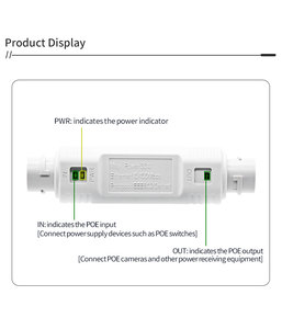 Dış Mekan Su Geçirmez IP66 10/100Mbps Tam Çift Yönlü Yarı Çift Yönlü 1 giriş 1 çıkış POE Genişletici 500m Mesafe İletim Anahtarı Ağ Cihazı - Product Image 3