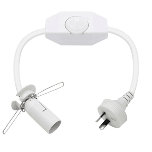 Cordon pour lampe de sel blanc avec variateur d'intensité, prise candélabre E12, câble d'alimentation pour lampes de sel de l'Himalaya - Product Image 1