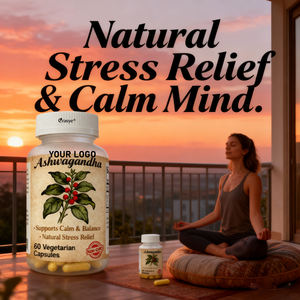 OEM/ODM Customizable Ashwagandha Pó Cápsulas Força Stress & Suporte de Humor com BioPerine-Não OGM, 60 Cápsulas Veganas - Product Image 6