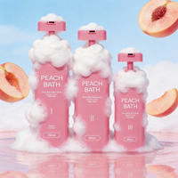 Emballage cosmétique écologique, flacon carré en HDPE avec pompe pour masque capillaire, shampoing et après-shampoing, flacon en plastique rose