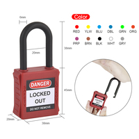 Candado de Seguridad ELECPOPULAR de 38 mm con Grillete de Nylon PA, Grillete Largo, Certificado ISO/CE, Bloqueo y Etiquetado, Cilindro de Alta Seguridad
