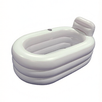Baignoire gonflable en PVC avec appui-tête et porte-gobelet, pliable et autoportante pour usage intérieur/extérieur