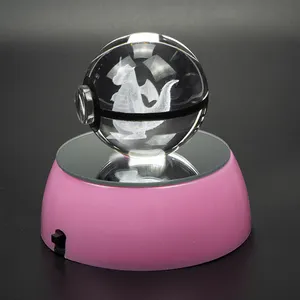 Bola de vidro de macaco de chama 3d, bola de vidro de cristal de desenho animado personalizado para lembrança de natal
