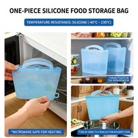 Sacs de conservation alimentaire réutilisables de 1500ml, sacs de congélation écologiques, étanches, résistants aux hautes températures, sacs Ziploc, fournitures de cuisine