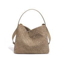 Sac fourre-tout vintage mat grande capacité, design tissé à la main, luxe léger, élégant, pour femme, porté épaule, bandoulière, sous le bras, fermeture éclair unique