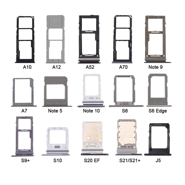Mobile Phone Parts for Samsung Galaxy S5 S6 S7 S8 S9 S10 S20 S21 A01 A02 A7 A10 A20 A30 Note 8 9 10 20 SIM Card Tray Holder Slot