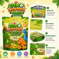 Sachets d'emballage Doypack personnalisés colorés de qualité alimentaire refermables avec fermeture éclair pour bonbons, biscuits, fruits secs, collations pour enfants, pochettes verticales