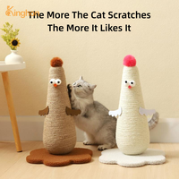Kinghon Wood Poteau à gratter pour chat écologique, design poulet mignon, durable, jouet pour chaton, mobilier pour chat d'intérieur