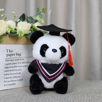 Lindo Peluche de Panda con Toga de Graduación, Muñeco de Peluche de Panda, Regalo de Graduación con Logotipo Personalizado para Estudiantes