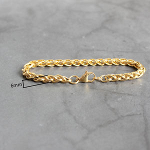 Hip-hop Punk 6MM Men and Women 18K Gold Stainless Steel Bracelet Keel Chain <strong>Fashion</strong> <strong>Accessories</strong>. - Product Image 2