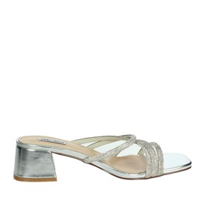 Pantofole con tacco in argento 50472 décolleté da sposa di alta qualità con tacchi sottili con plateau 3cm-8cm tacco tacco eleganti sandali - Product Image 4
