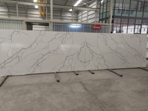 Encimera de losa de piedra de cuarzo blanco pulido para apartamento TMZ ODM/ODM Quartzo Quarzo - Product Image 4