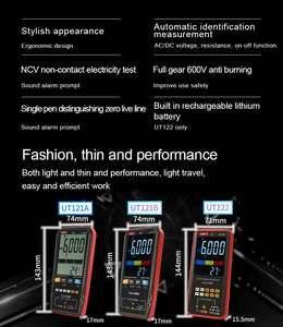 มัลติมิเตอร์วัดฉนวนไฟฟ้ากระแสสลับ UNI-T UT121B รุ่นอุตสาหกรรม 6199 True RMS พร้อมกระเป๋าพกพา - Product Image 3