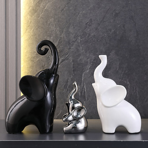 Wholesale <strong>Ceramic</strong> <strong>Elephant</strong> Statue Hand-<strong>Painted</strong> Animal Sculpture Custom OEM Home Decor for Living Room &amp; Garden Gift - Product Image 2