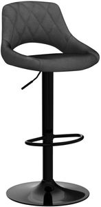 Yüksek <span class=keywords><strong>Bar</strong></span> tabureleri koyu gri kadife döşemeli mutfak koltukları ayarlanabilir yükseklik döner Metal Footrest - Product Image 6